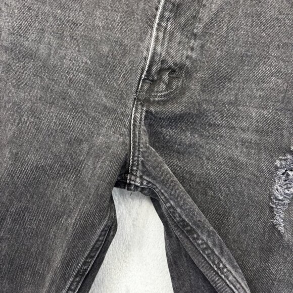 Abercrombie & Fitch 90s Straight High Rise Distressed Jeans Womens 26 2 R Black - Picture 12 of 16